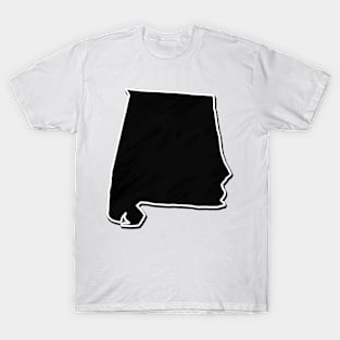 Black Alabama Outline T-Shirt